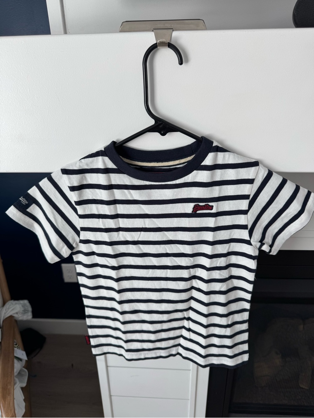 Superdry Kids Stripe Tee Navy/White 6 Years New